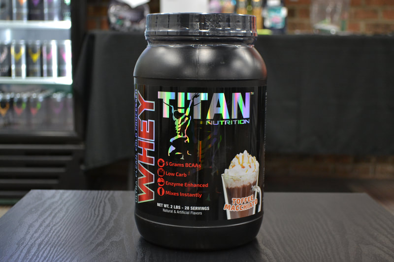 Titan Nutrition Whey Protein Supplement Toffee Macchiato Flavor