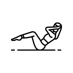 Woman doing crunches icon